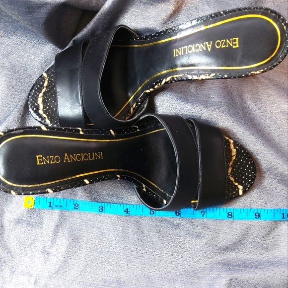 Enzo Angiolini VINTAGE sandal peep toe pumps snake design in gold Italian shoes - Picture 10 of 12